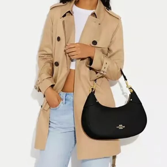 SOLD! Coach Mara Leather Hobo / Crossbody Bag in Black/Gold, EUC, Retail $428 - Picture 10 of 11